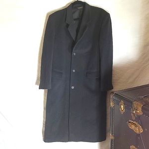 38 Regular Vintage Black Wool Overcoat